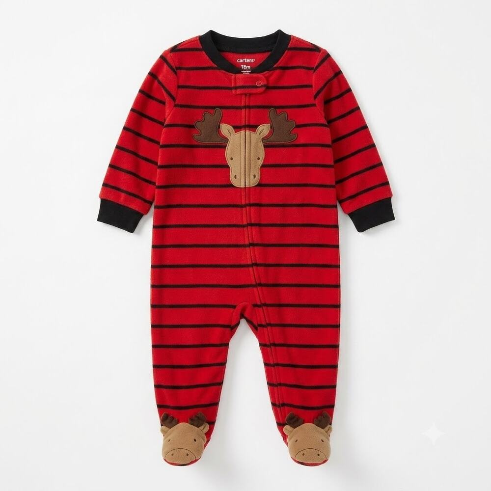 Carter's Moose Fleece Footed Pajamas 🌲6-9mo